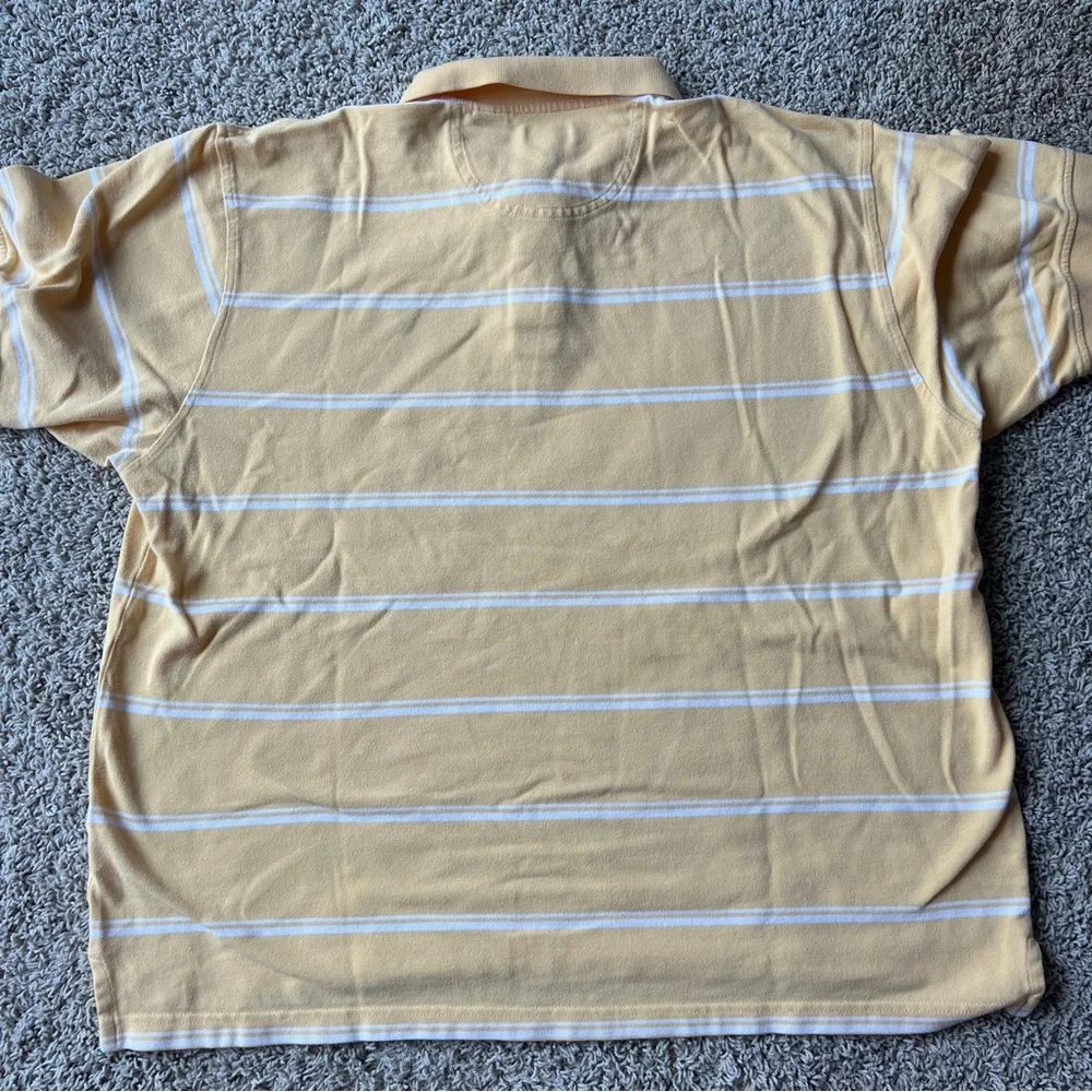 Men’s Yellow Izod Golf Shirt Size XXL Collared Striped B9